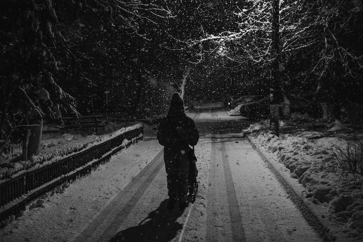 winter fatigue tired person dark season